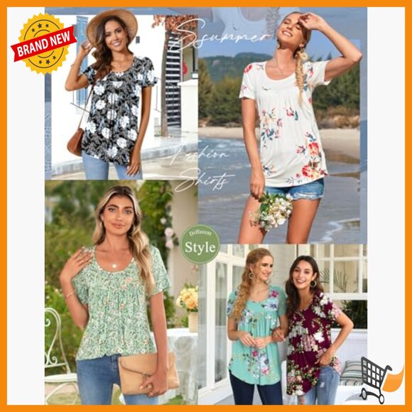 Soft Stretch Rayon Tunic Top Loose Fit Scoop Neck Summer Casual Wear - Picture 4 of 7